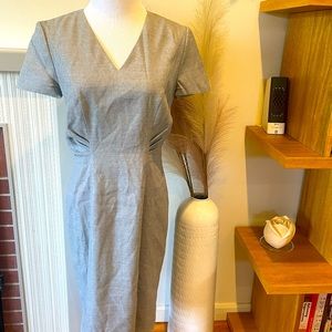 Hugo Boss size 6 light grey sheath dress